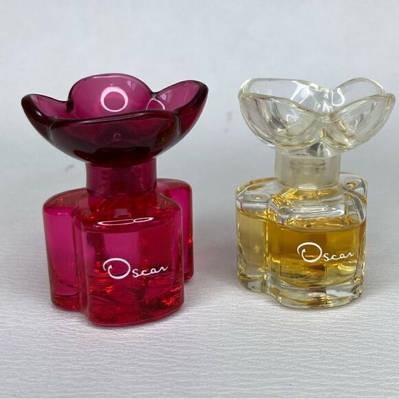 Vintage Oscar De La Renta Flower Shaped Perfume set of 2 - Picture 4 of 9